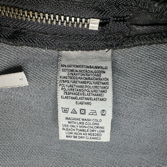 Free People Black Stretch Denim Mini Skirt Belted NWT Size 4 - Picture 4 of 6